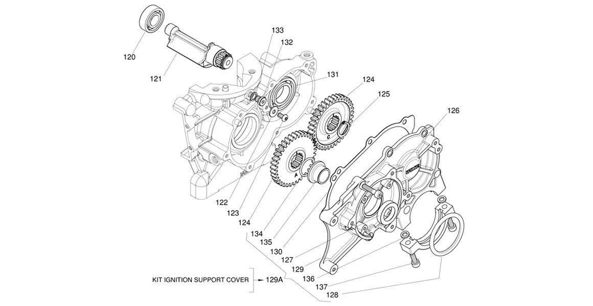 IAME X30 Balancing Shaft, Countershaft Gears, Side Cover