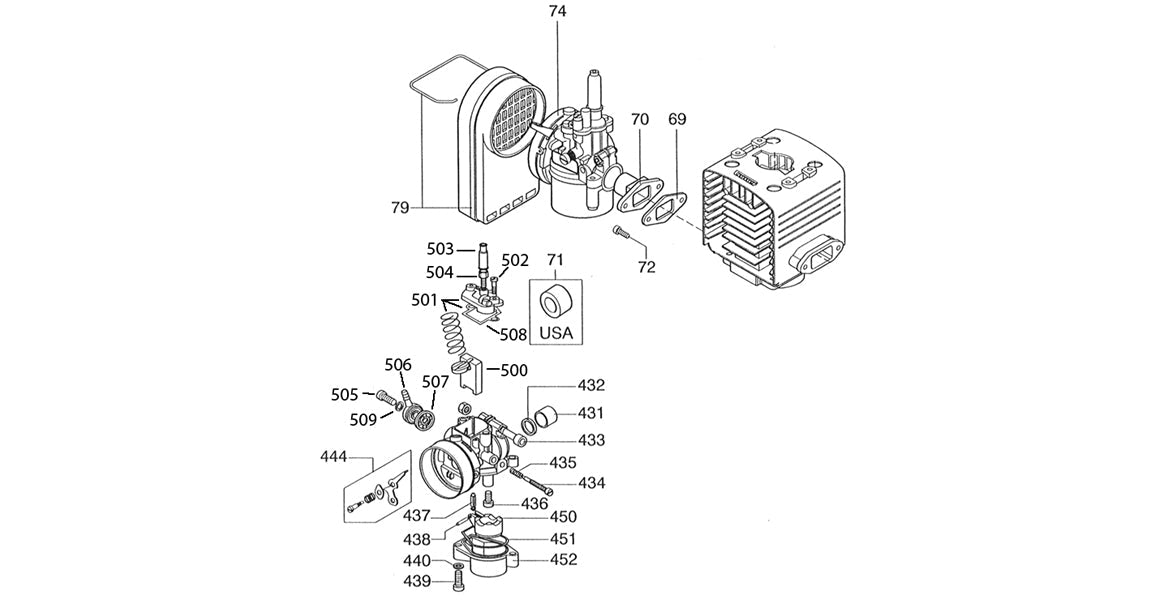 Comer C52 Carburetor Parts