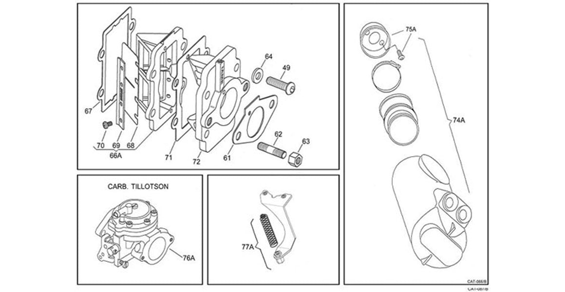 IAME Leopard MY07 Inlet, Tillotson Carburetor Parts