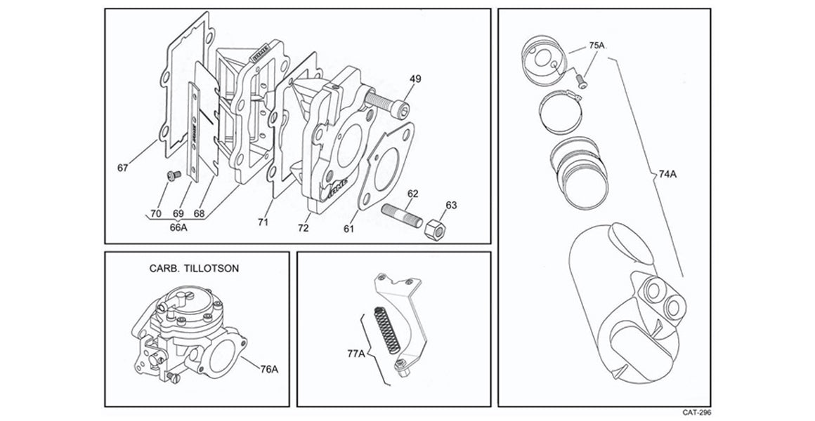 IAME Leopard MY09 Tillotson Carburetor & Intake Parts