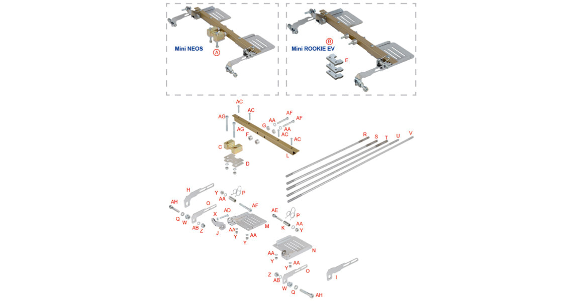 OTK Tony Kart Rookie Cadet Rudder Pedal Kit, Parts