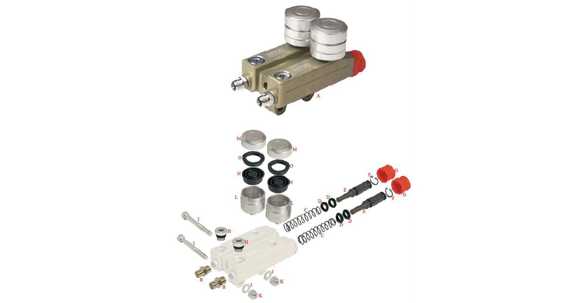 OTK Tony Kart Brake Master Cylinder SA2, SA3, Pistons, Seals, Rebuild Kits, Parts