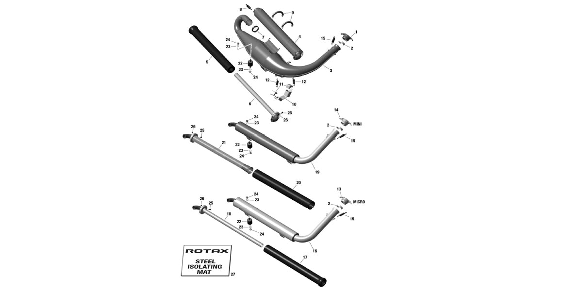 Rotax Max Exhaust Pipe System Parts