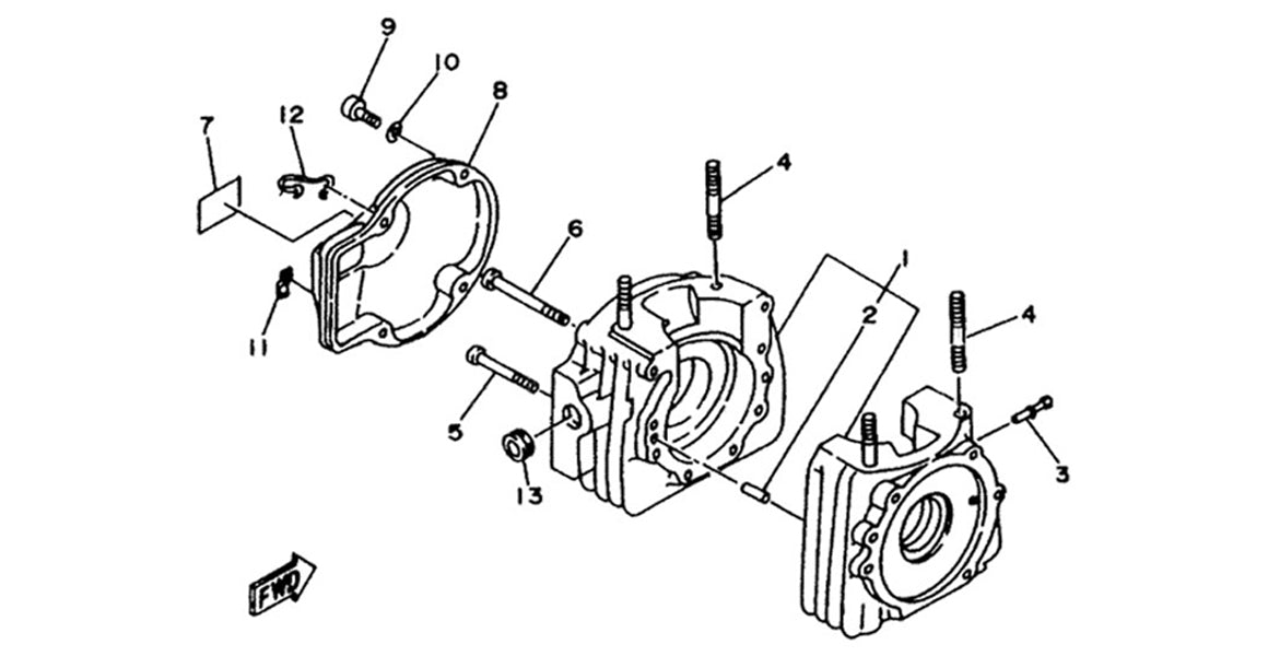 Yamaha KT100 Crankcase, Crank Case Parts