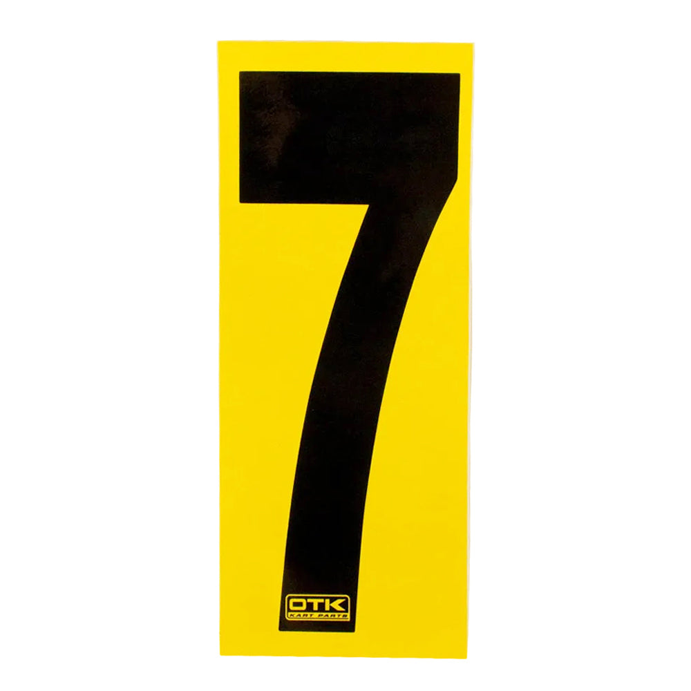 0308 OTK Stick On Kart Numbers with Yellow Background