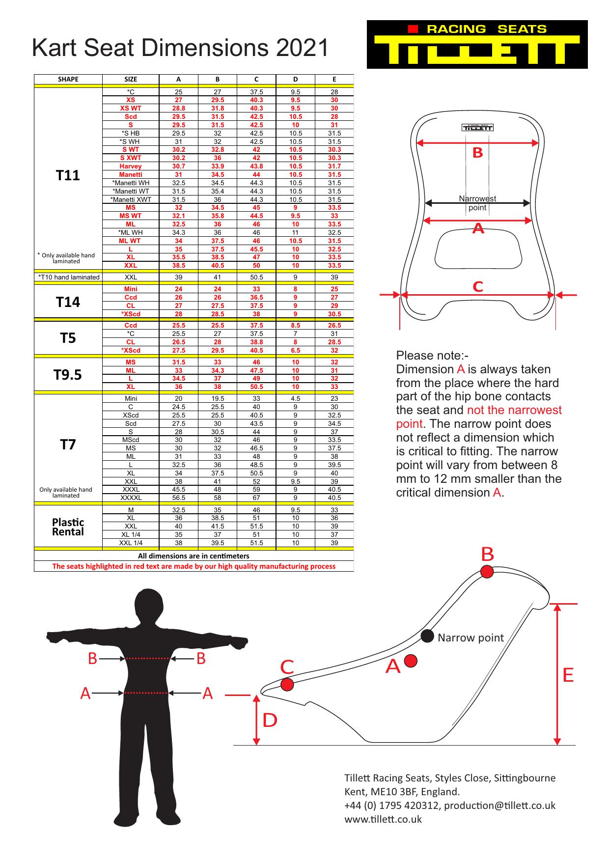 Tillett T11 Standard Flex Unpadded Fiberglass Kart Racing Seat