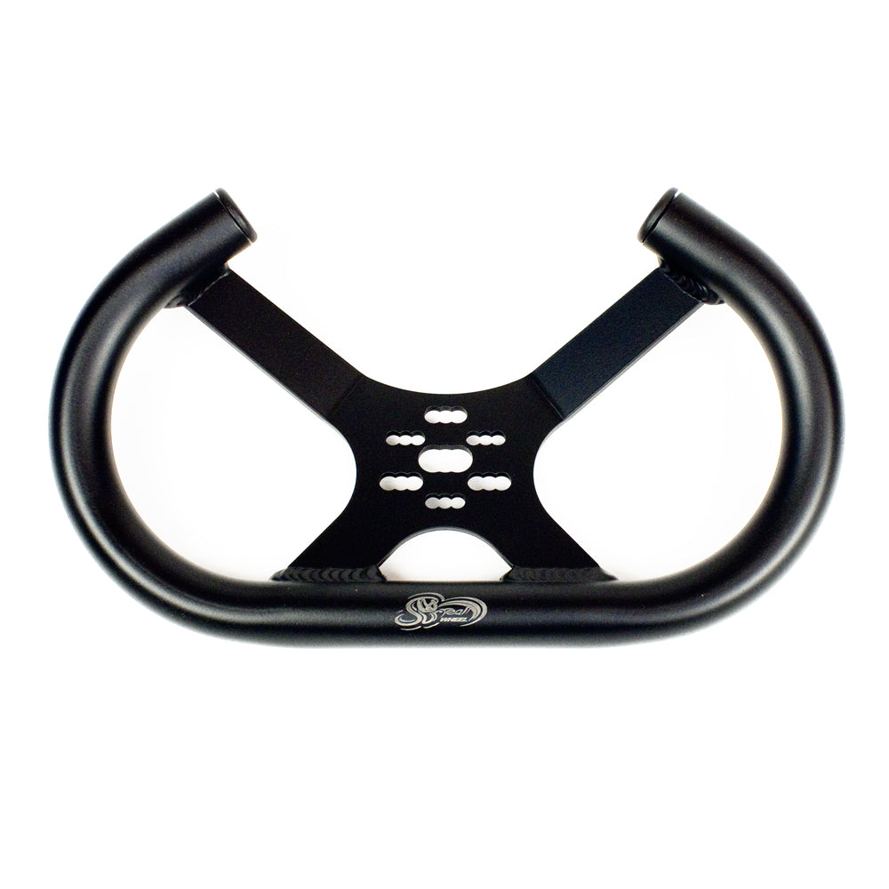 Black Cut Top 4 Spoke Aluminum Steering Wheel