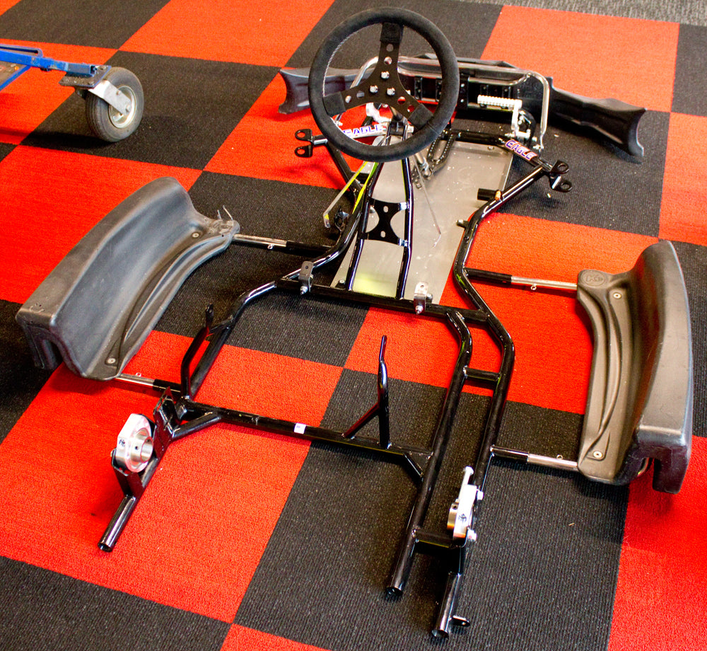 New Eagle Kart Frame with New & Used Parts, Black Paint