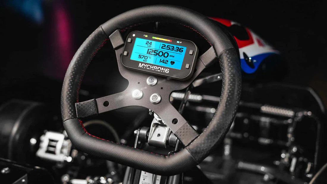 AIM Mychron 6 2T Kart Gauge, Two Temp Sensors