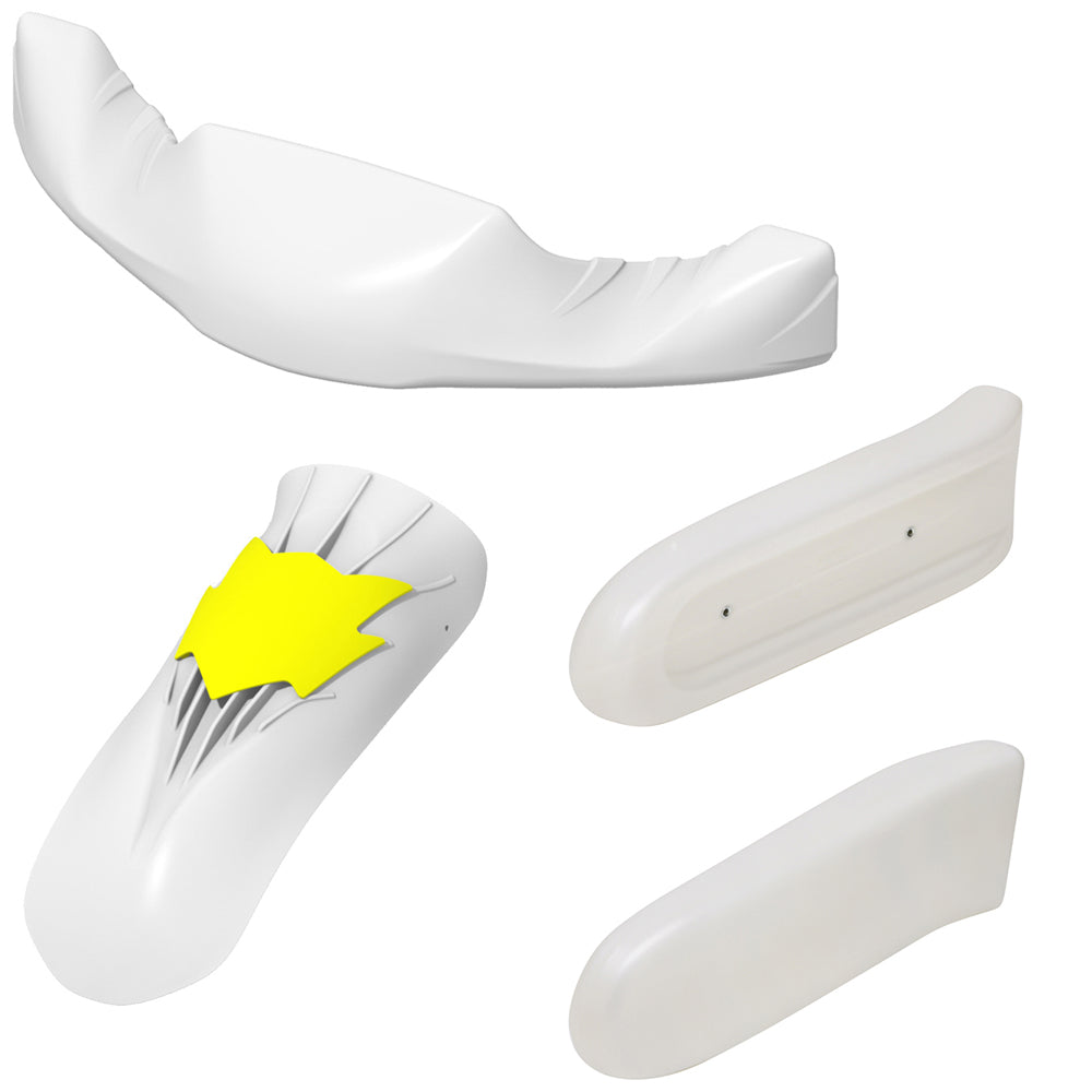 OTK Tony Kart CIK Pearl White Adult Complete Bodywork Kit M11 Nose & Panel, M10 Pods
