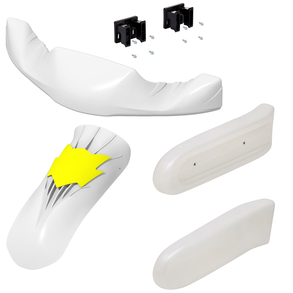 OTK Tony Kart CIK Pearl White Adult Complete Bodywork Kit M11 Nose & Panel, M10 Pods