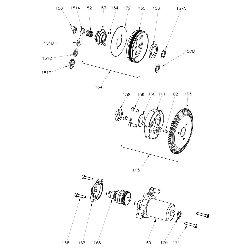 165. W1750/3ROK Vortex Rok GP Complete Clutch Friction Hub with Starter Ring Gear