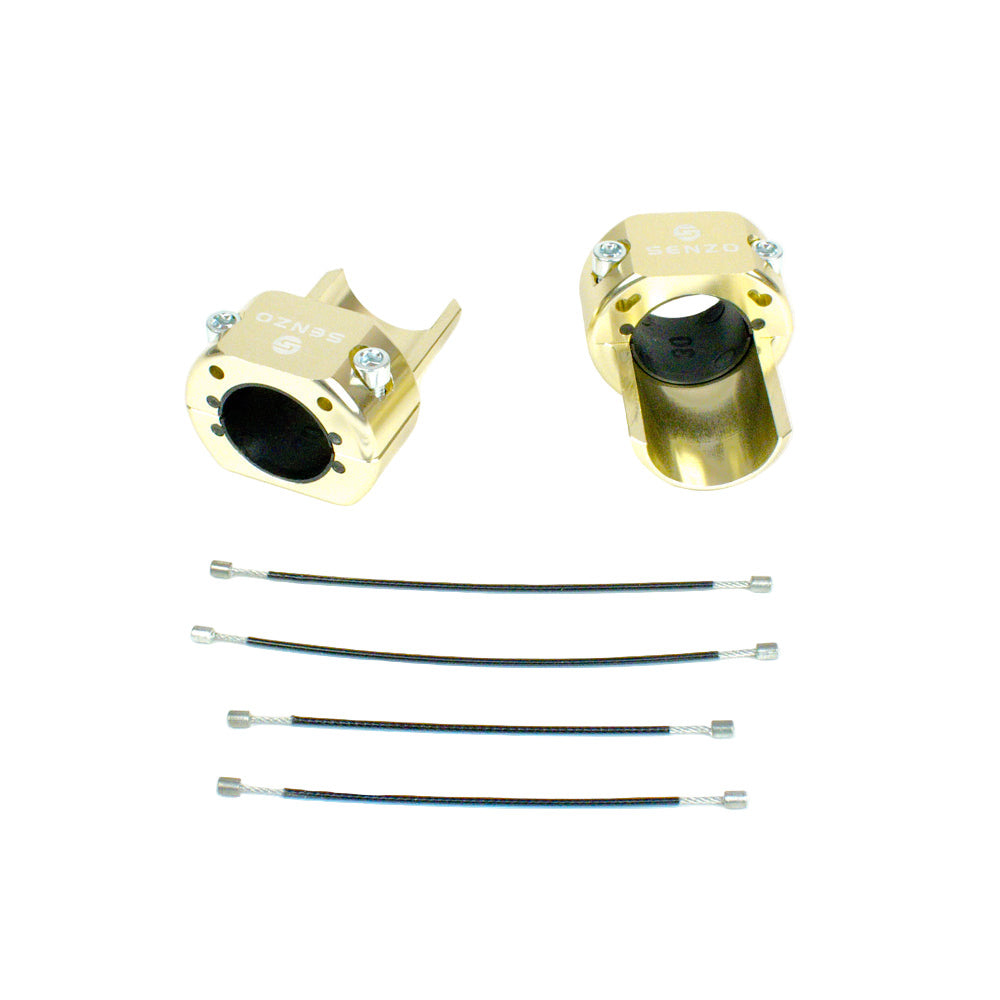 Senzo Aluminum Rear Bumper Saver Kit with Bumper Tether Straps, Pair