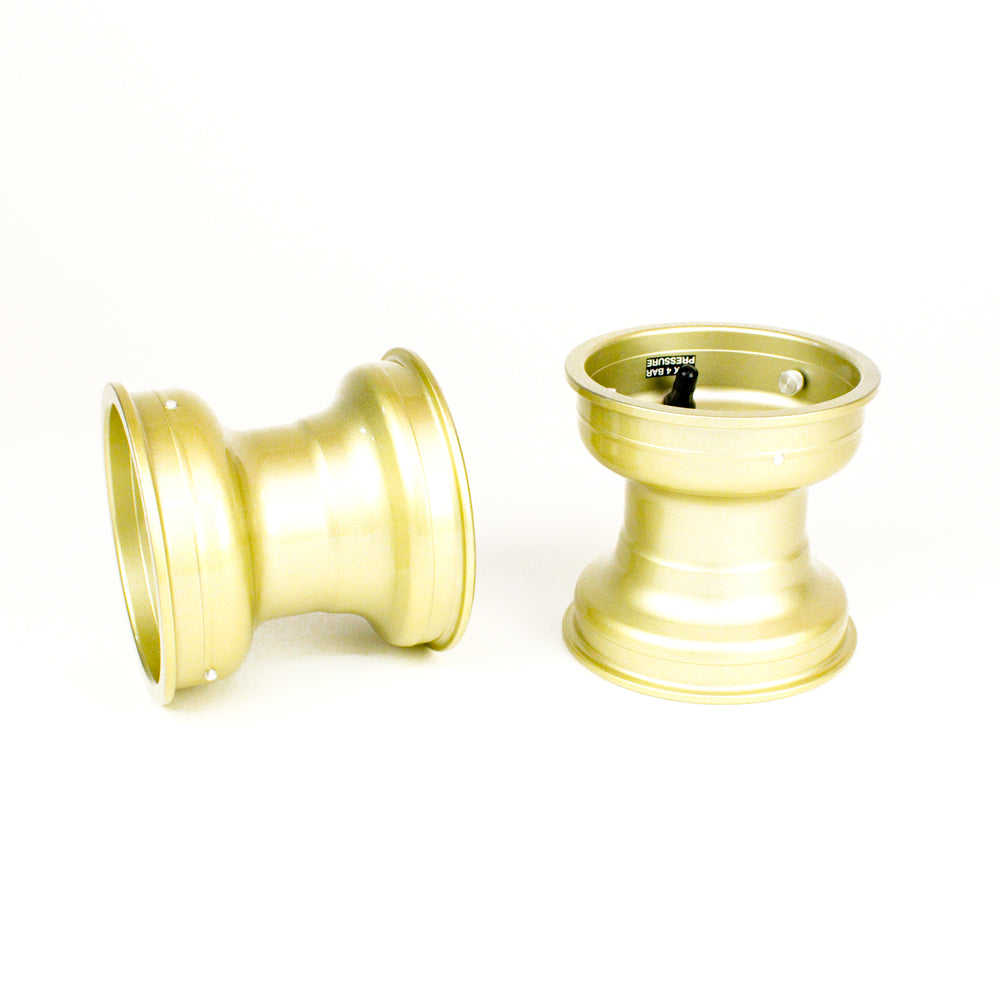 New! Swift Components GOLD (4) 130mm x 5" Magnesium Metric Wheel SET