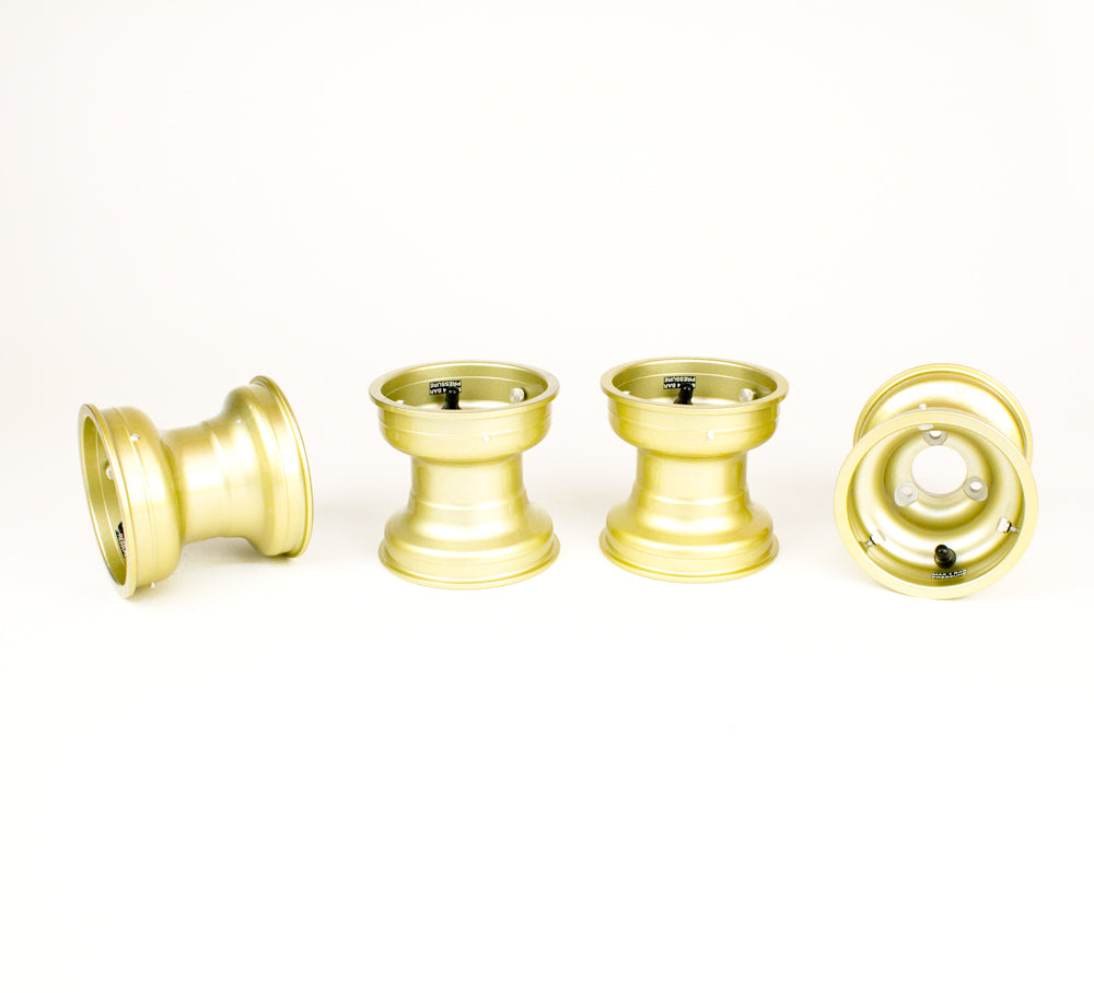 New! Swift Components GOLD (4) 130mm x 5" Magnesium Metric Wheel SET