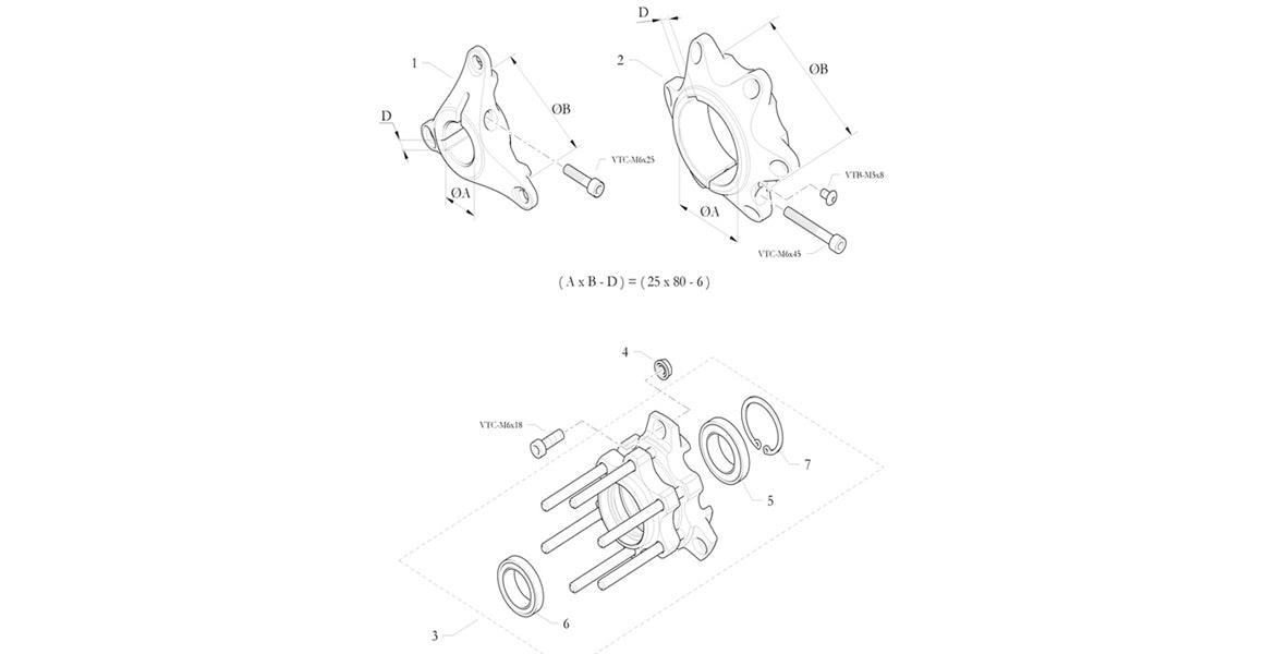 Birel ART Kart Brake Disc Hub