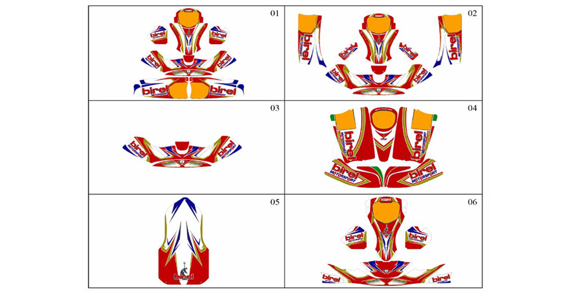 Birel ART Kart Sticker Kits, 2013