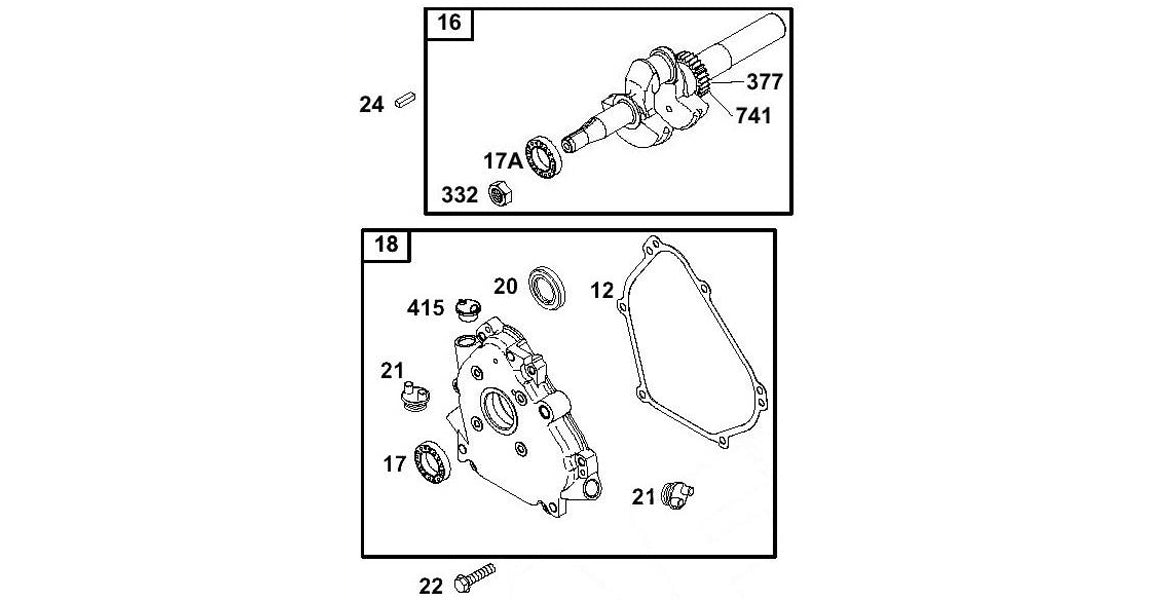 Briggs Animal Crank &amp; Side Cover Parts