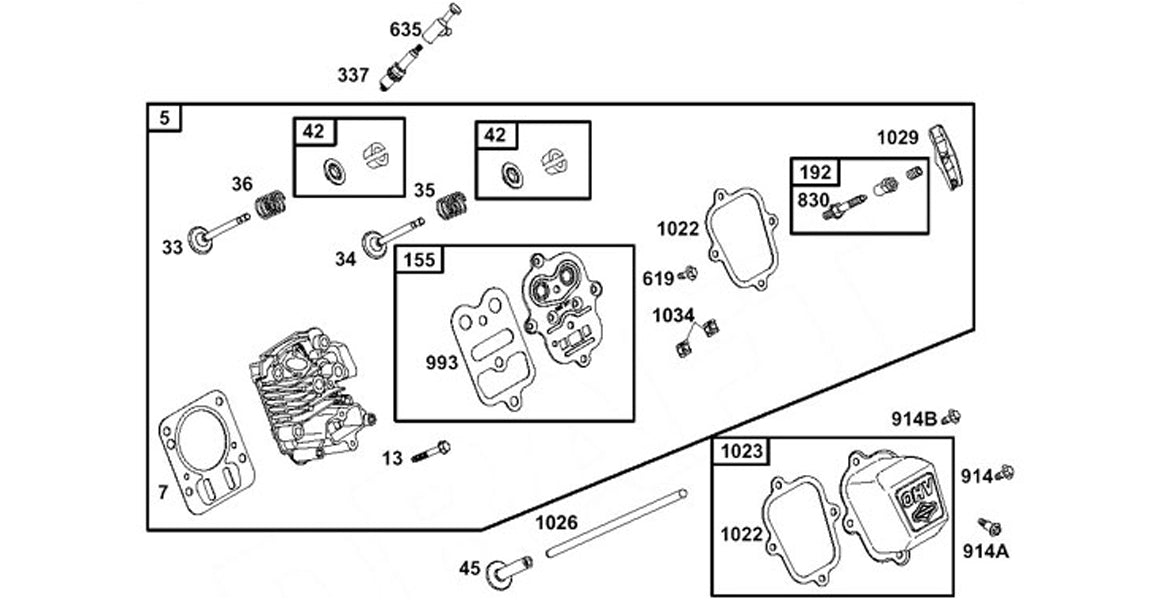 Briggs LO206 Head &amp; Valve Train Parts