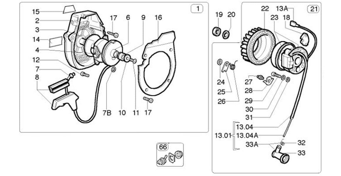 Comer K80 Recoil Starter, Ignition Parts