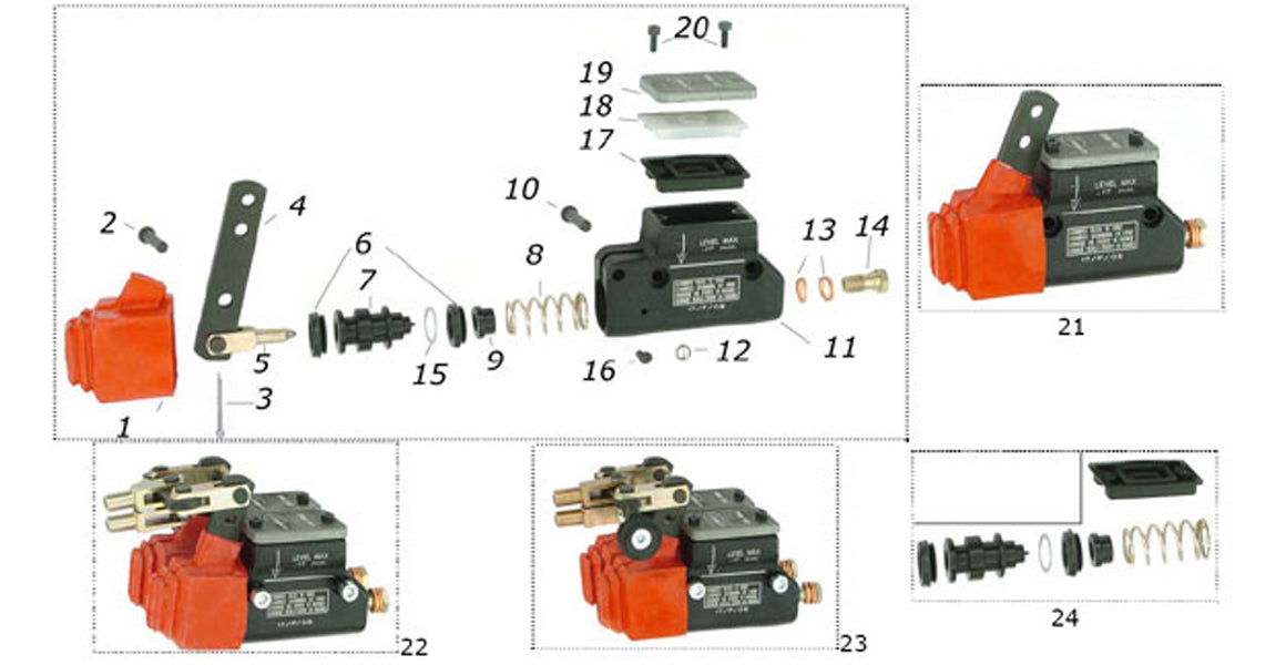 CRG Kart 2000UP, VEN04, VEN05 Master Cylinder Parts