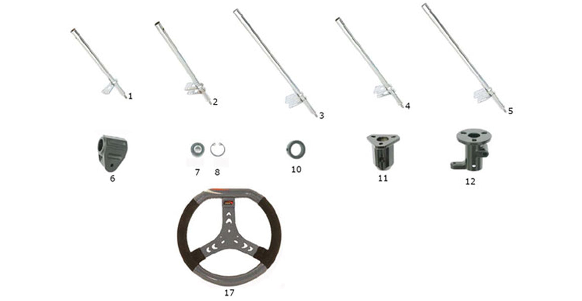 CRG Kart Steering Shafts &amp; Steering Wheel