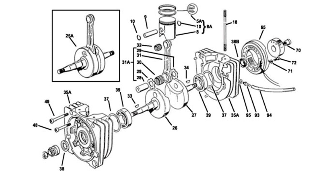 IAME KPV Crankshaft, Rod Parts