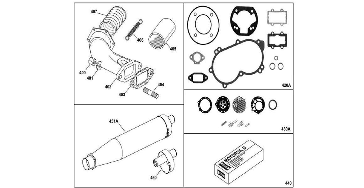 IAME X30 Old Style Flex Exhaust Parts