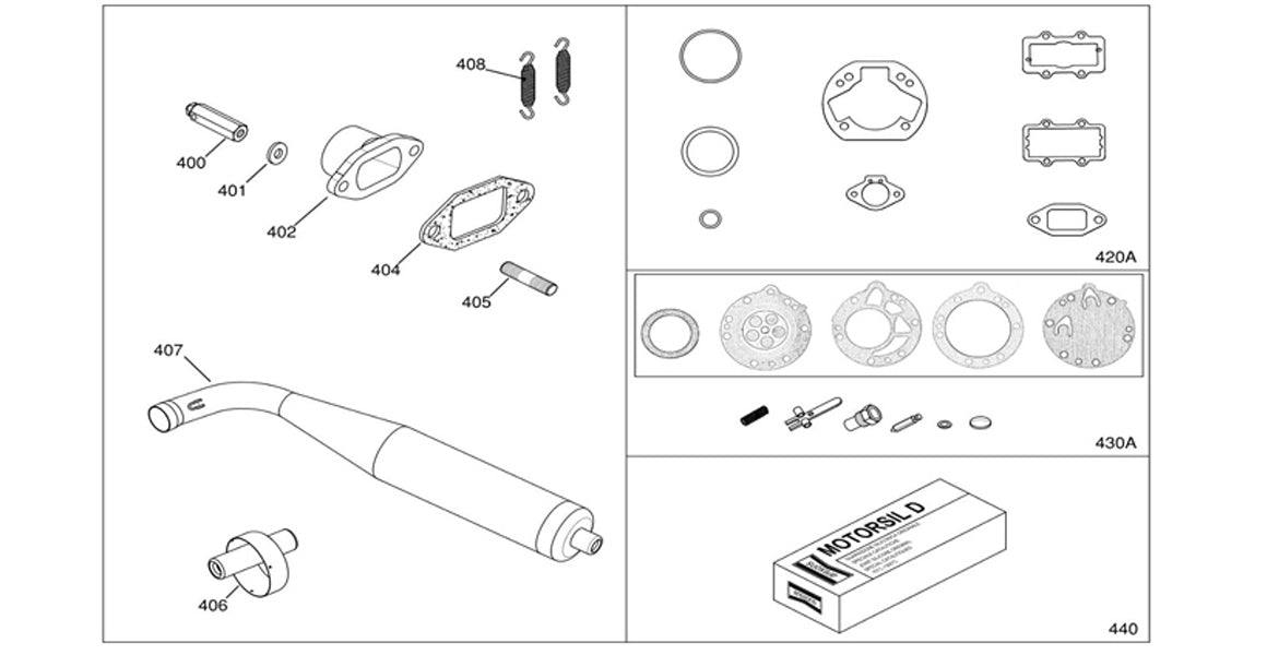 IAME KA100 Exhaust Parts, Gaskets