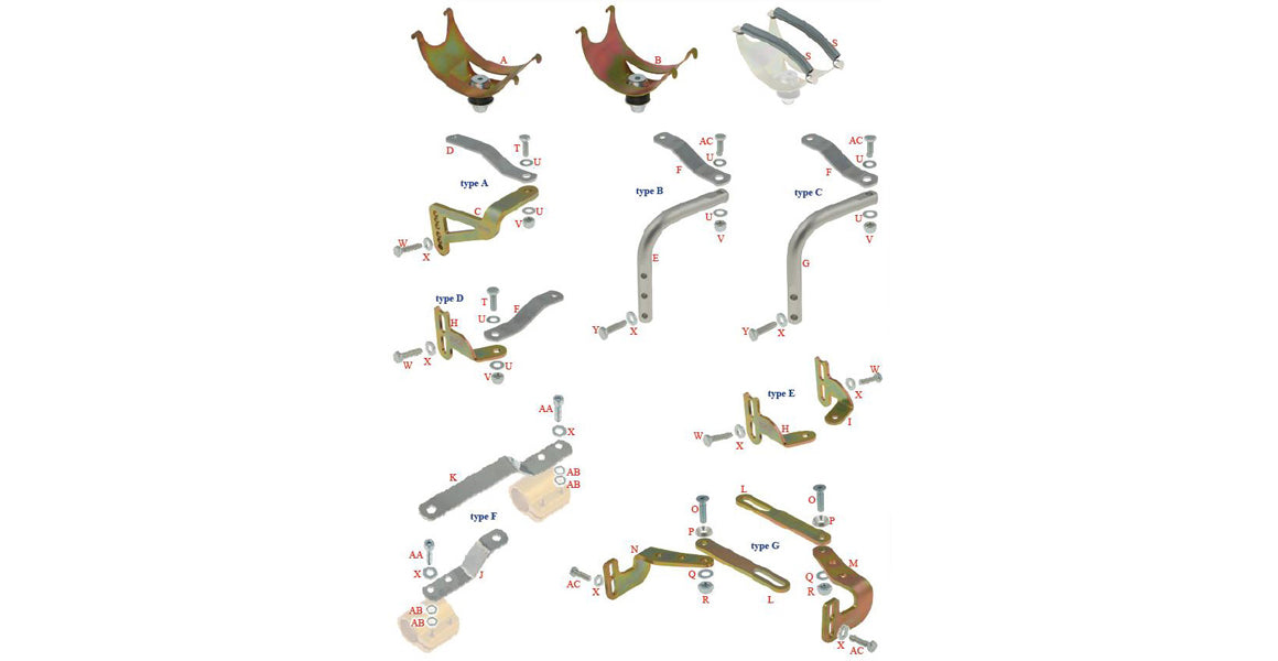 OTK Tony Kart Exhaust Pipe Mounts, Cradles & Hardware