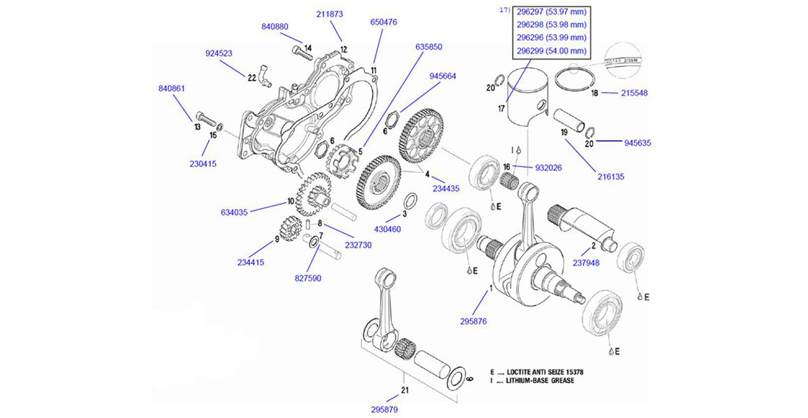 Rotax Max Crank & Piston Parts