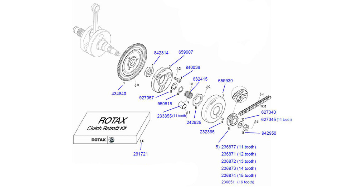 Rotax Max Clutch Parts