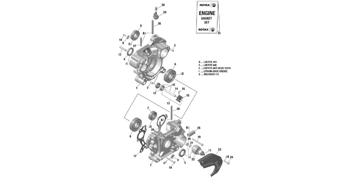 Rotax Max Crank Case Parts