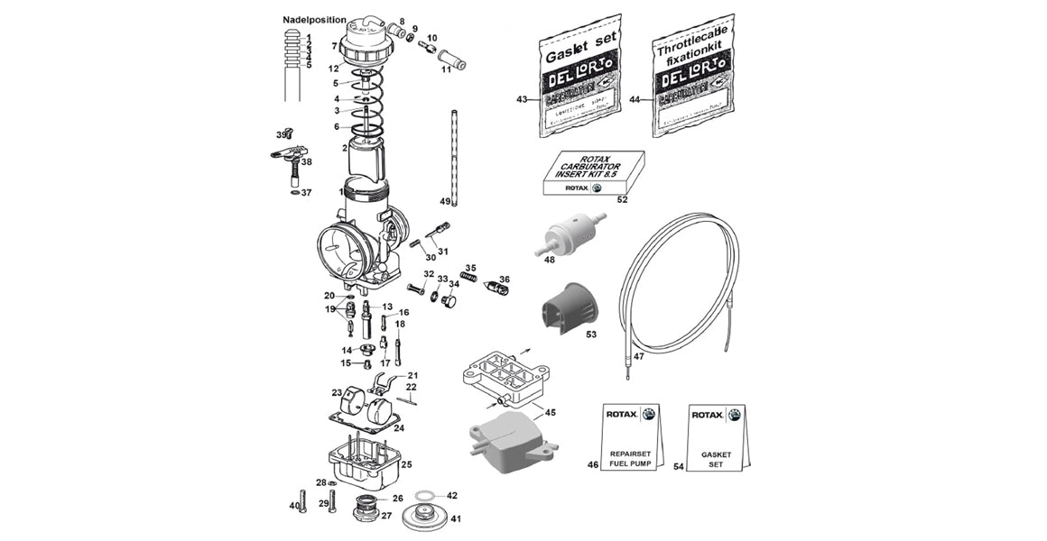 Rotax Max Dellorto Carburetor Parts