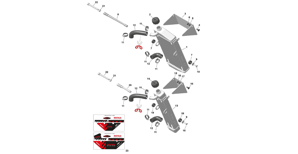 Rotax Max Radiators &amp; Parts