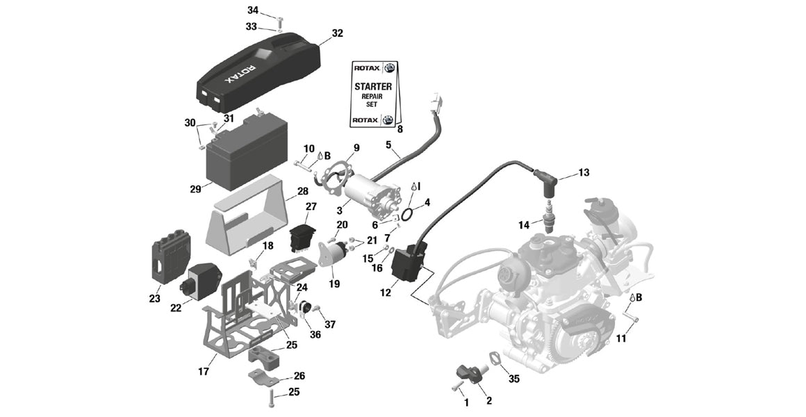 Rotax Max Wiring Harness, Ignition Parts - New Style