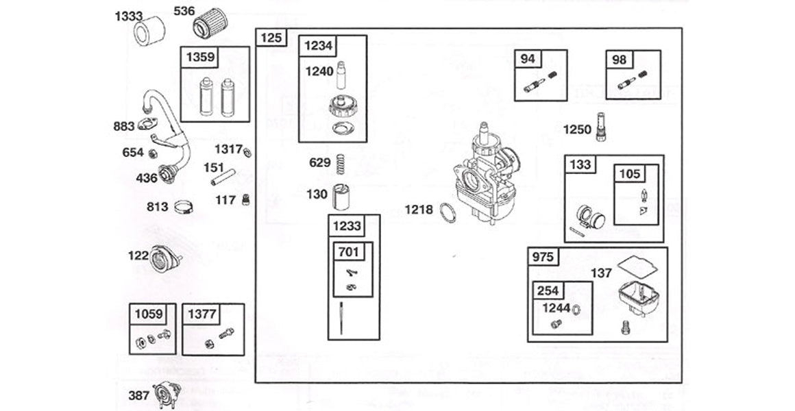 Briggs World Formula Carburetor, Exhaust Parts