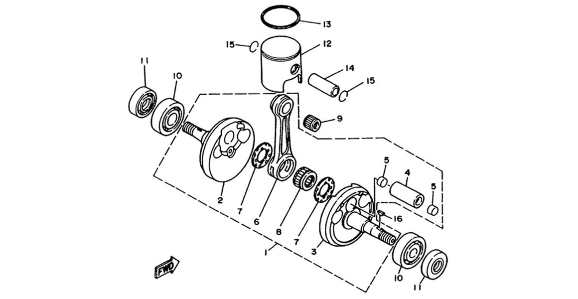 Yamaha KT100 Crank &amp; Piston Parts