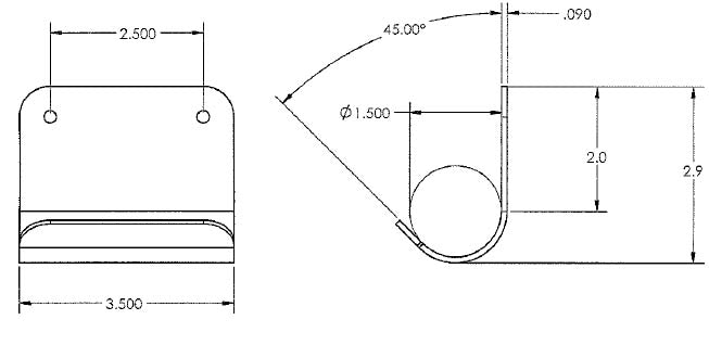 6391-WHT Shovel/Utility Holder Bracket