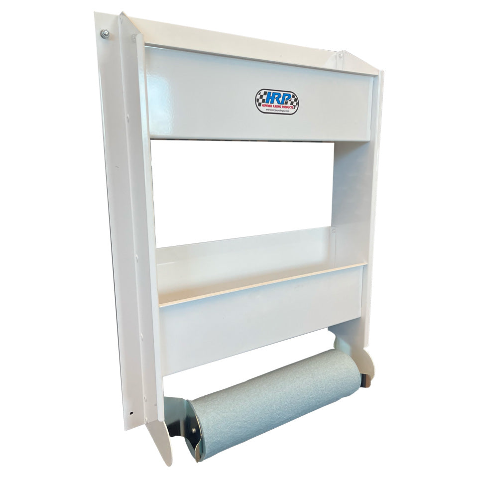 6470 Lubricant Storage with Towel Rack, White Powder Coated