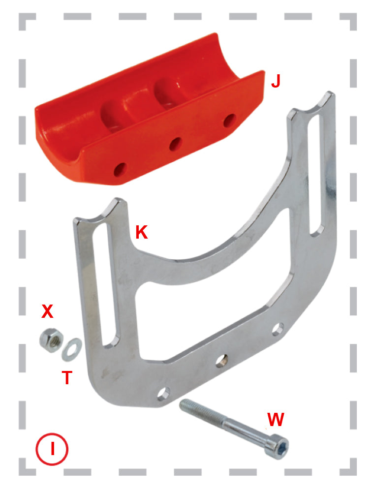 I. 0257.00KIT Tony Kart OTK Protection Kit for Brake Disc 206mm x 16mm, RED