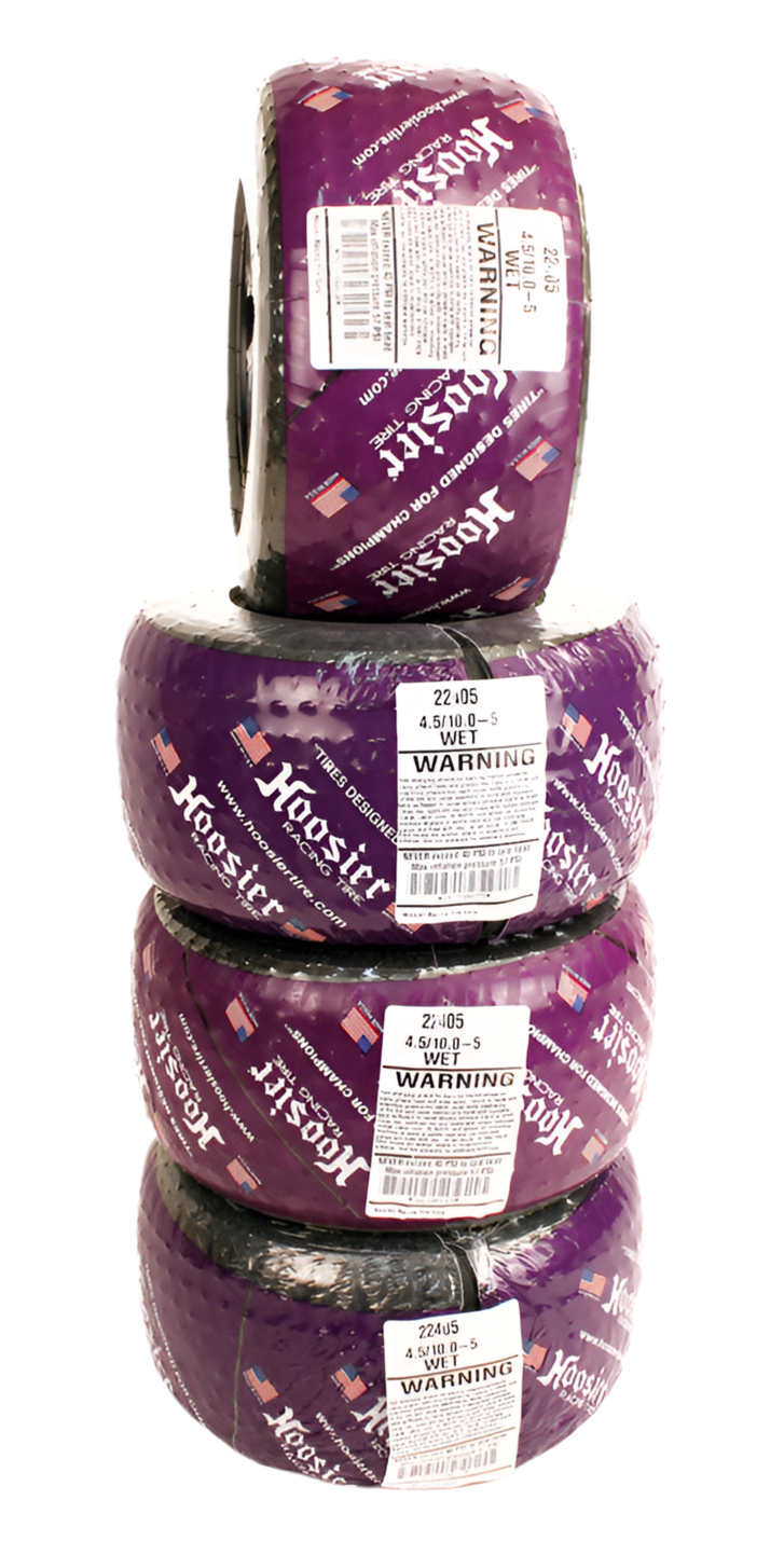 Hoosier WET 10x4.50-5 Rain Tire Set, 4 Tires