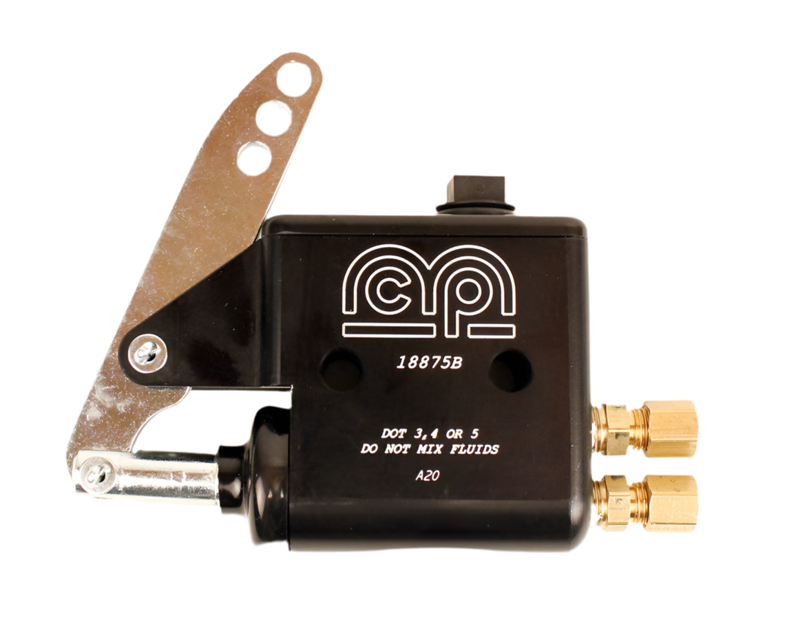 MCP 18875B Black Brake Master Cylinder, Dual Line, 7/8" Bore