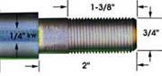 Azusa 1" Diameter Steel Threaded End Kart Axle