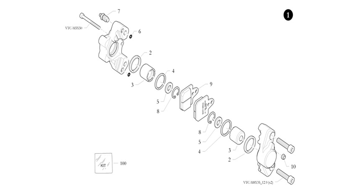 9. 10.10425.00 Birel Brake Pad 40x38 2012