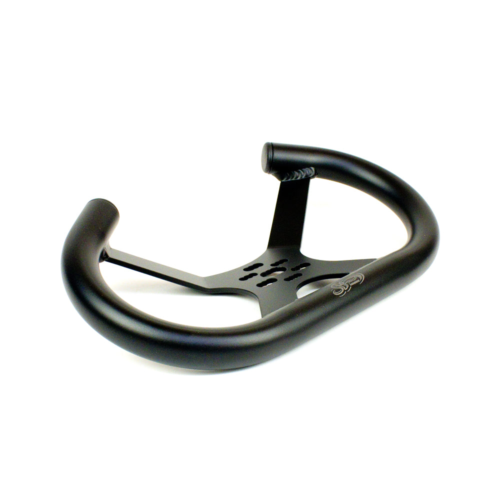 Black Cut Top 4 Spoke Aluminum Steering Wheel