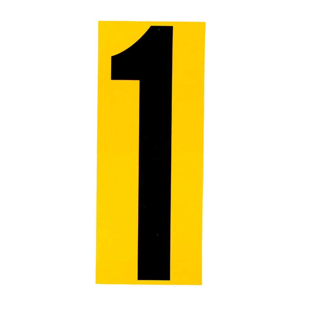 Euro Style Yellow Background Stick On Kart Number