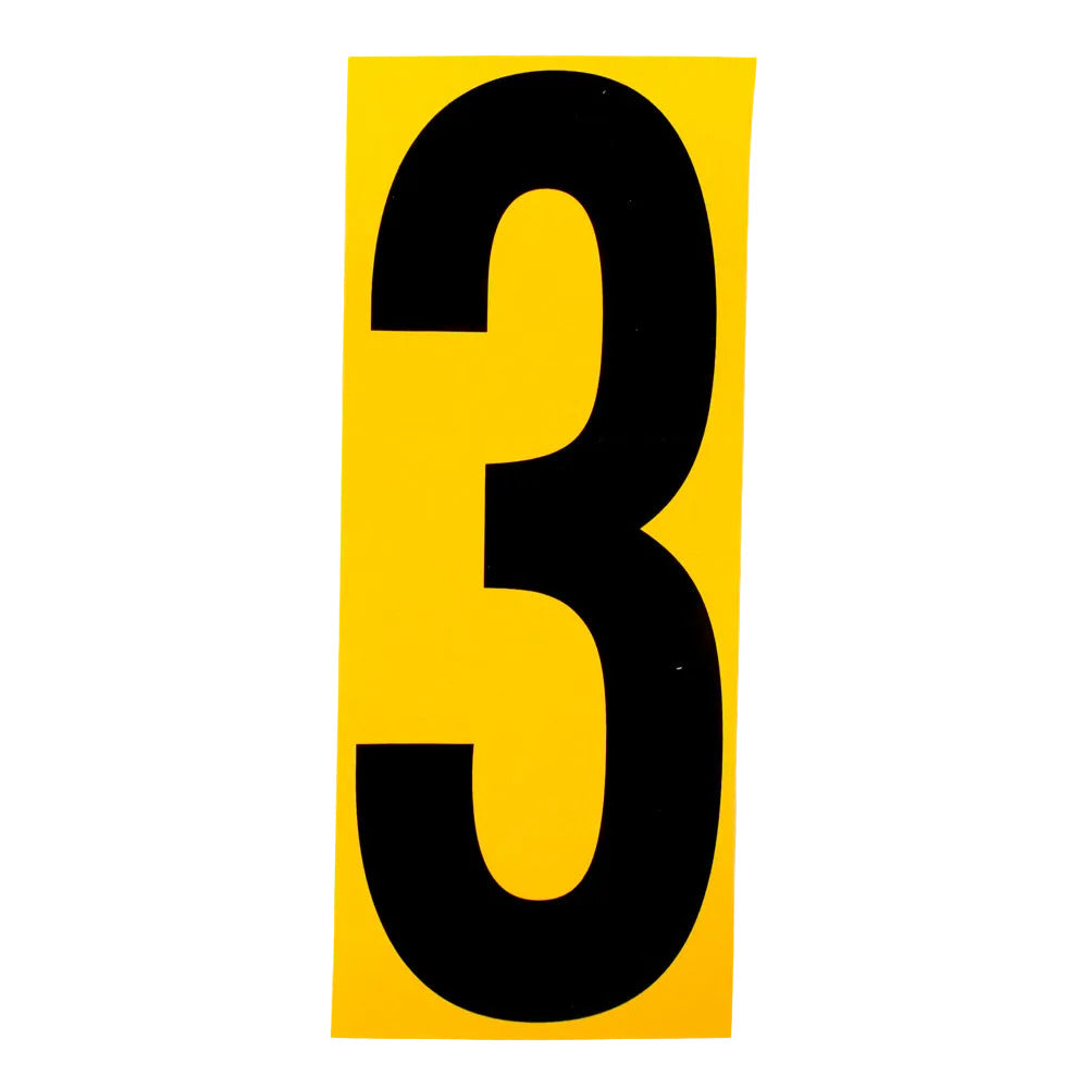 Euro Style Yellow Background Stick On Kart Number