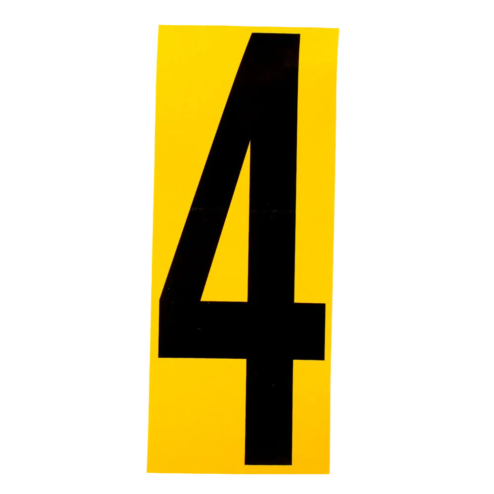 Euro Style Yellow Background Stick On Kart Number