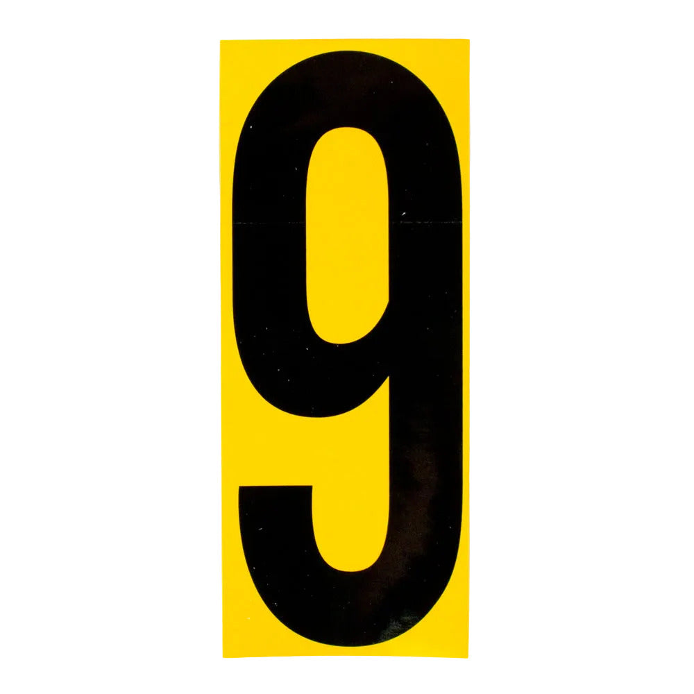 Euro Style Yellow Background Stick On Kart Number